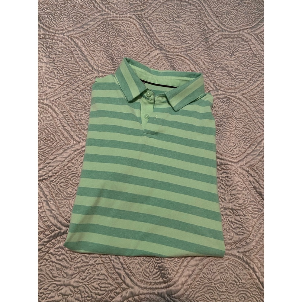 Men’s underarmour Green stripe polo shirt - Picture 5 of 5